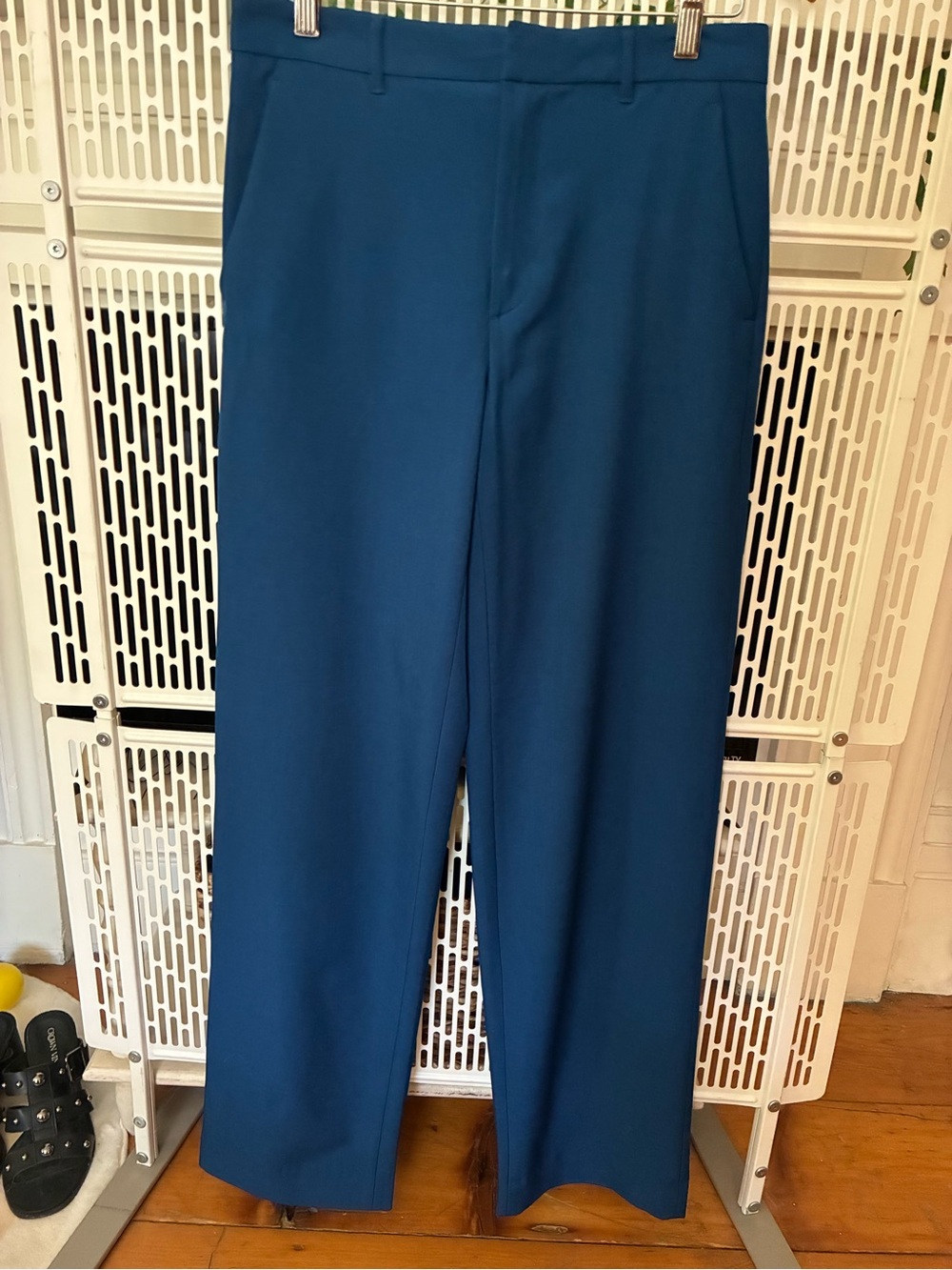 Banana Republic Teal Blue Straight-Leg Trousers